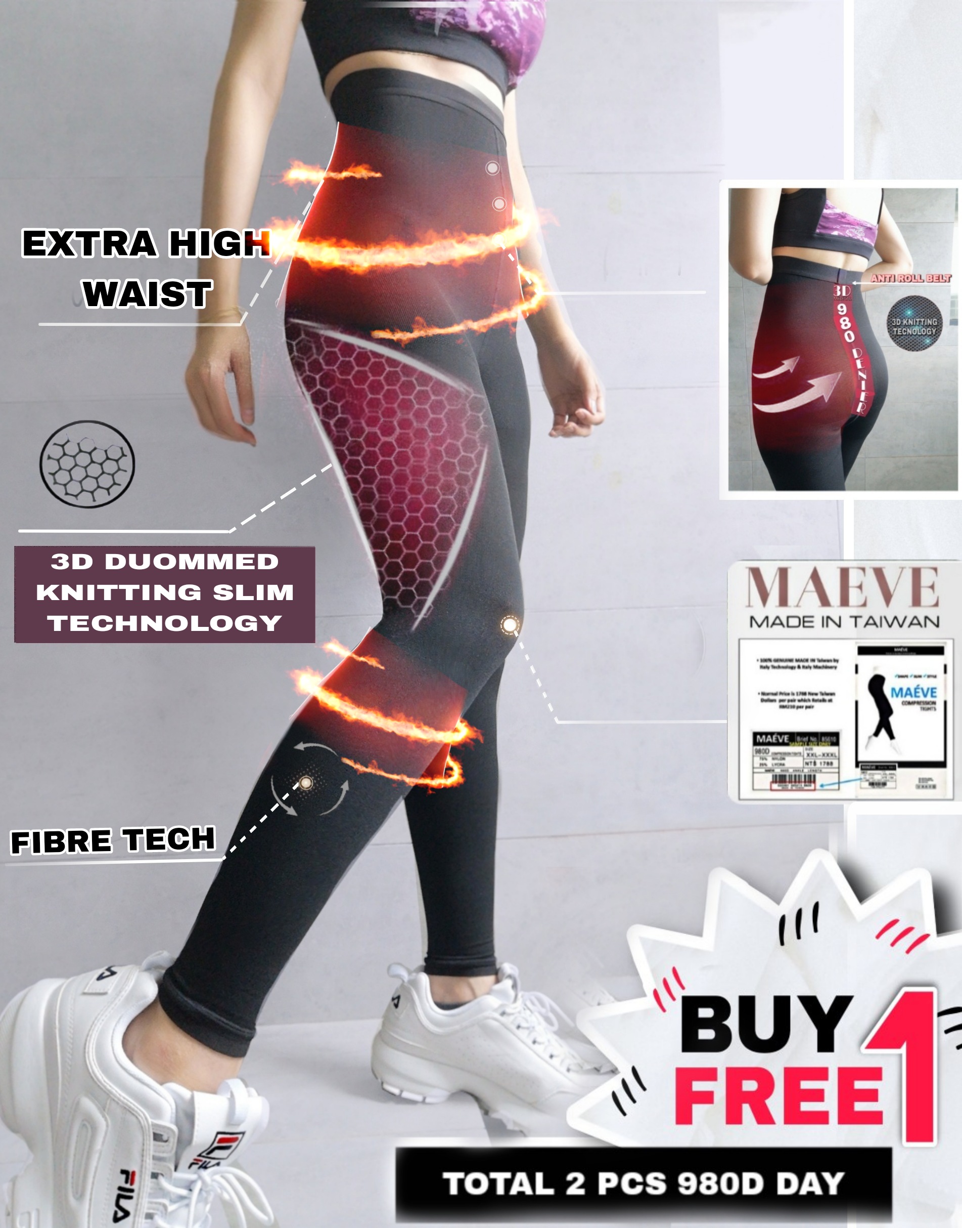 MAEVE Day Slimming Leggings Lycra HEBeauty360