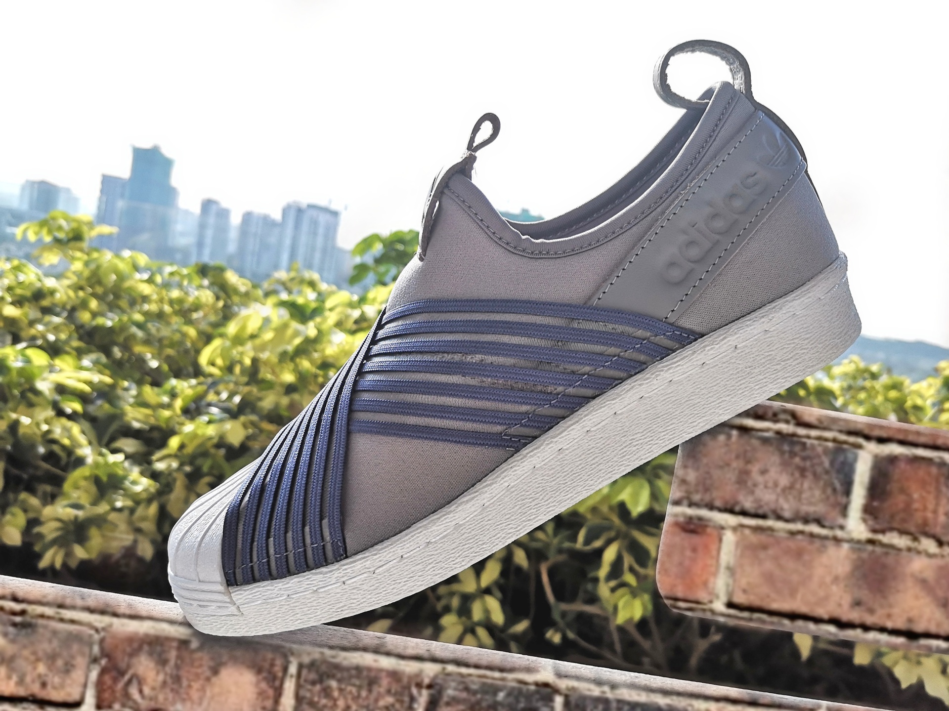 adidas originals superstar slip on men Grey